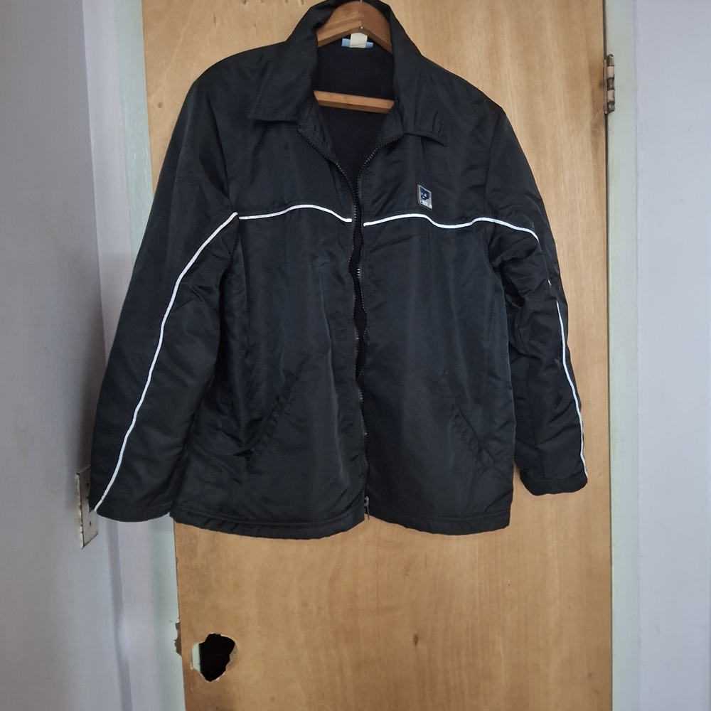 Kikwear Rare Mens Rave Y2K Black Nylon Jacket With Fleece Lining